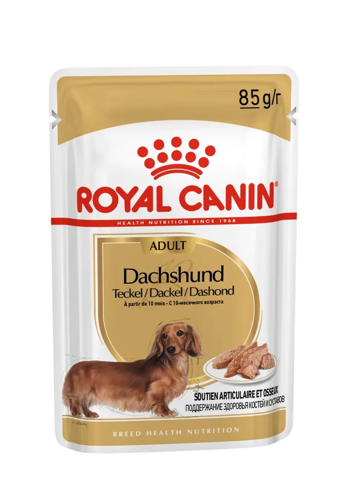 Royal Canin Dachshund Adult пауч для собак породы такса(паштет), 24*85 г