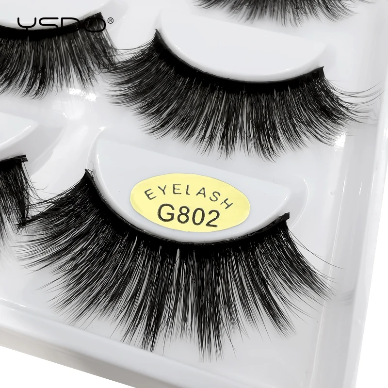 

YSDO 5 Pairs Natural Hair 3D Mink EyeLashes tapered Faux Mink Lashes Dramatic MakeupLashes Faux Cilios Thick Fake EyeLashes