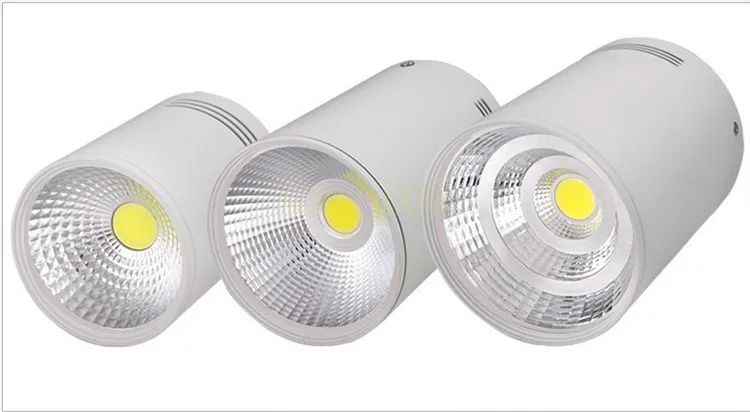 Surface Mounted COB LED Downlight COB 10W 20W 30W AC85V-265V LED Down Lights LED Ceiling lamp White/Black Housing Color