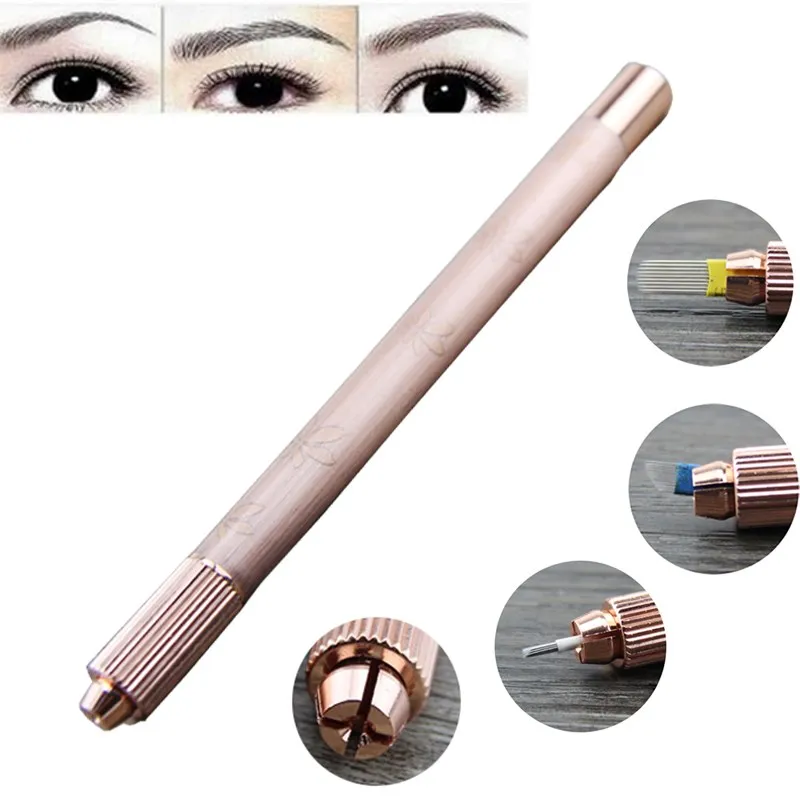 

New Microblading Pen Manual Tattoo Machine Embossed Design Handle Permanent Makeup 3D Embroidered Fog Eyebrow Lips Tebori Munsu