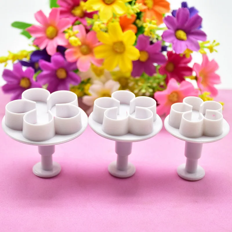 LIXYMO 3 шт. 5 лепестков цветок помадка Плунжерные формы резаки тиснение формы для поделок из сахара помадка торт инструменты для украшения десерта «сделай сам»