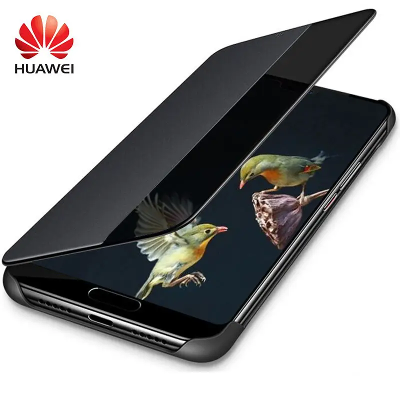 

Huawei P20 Pro Flip Case Original Smart View Huawei P20 Case Plating Mirror Window Wake up PU Leather Luxury Protective