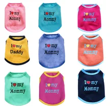 Ahuapetpet собака жилеты Защитная Рубашка с надписью "Я люблю мою маму одежда для щенков летние домашние одежда из хлопка Shirts2018 модные Товары для собак E