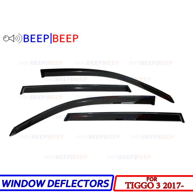 

For Chery Tiggo 3 2017- car window deflectors sun guard rain wind vent deflector visor cover car styling accessories