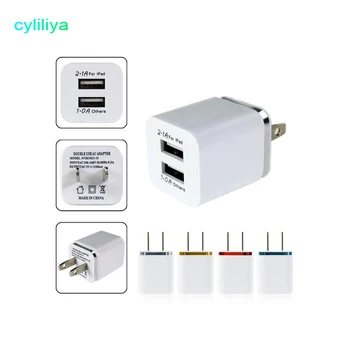 

Colorful 2A+1A US Plug AC Power Adapter Home Trave Wall 2 port dual USB Charger for iPhone 5 6 plus 7 for Samsung HTC