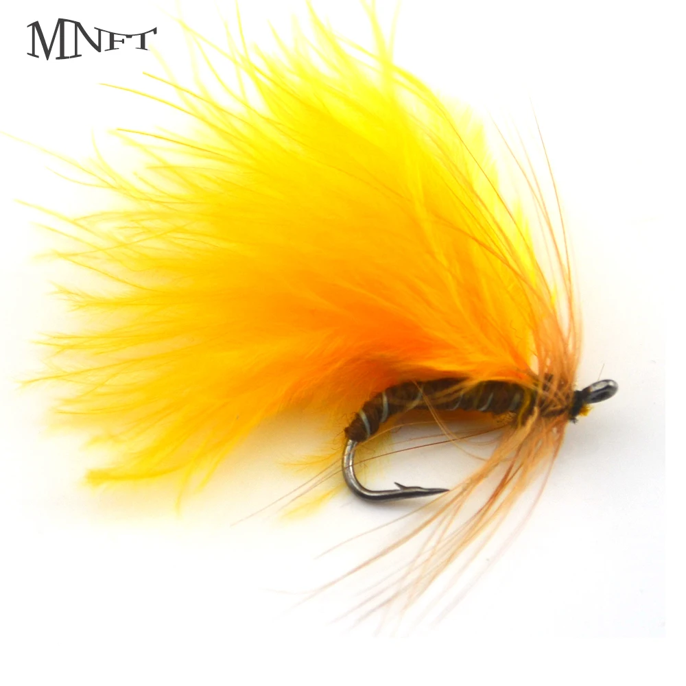 MNFT 10PCS 7 Yellow Wooly Bugger Nymph Trout Lure Dry Hook Fly Fishing