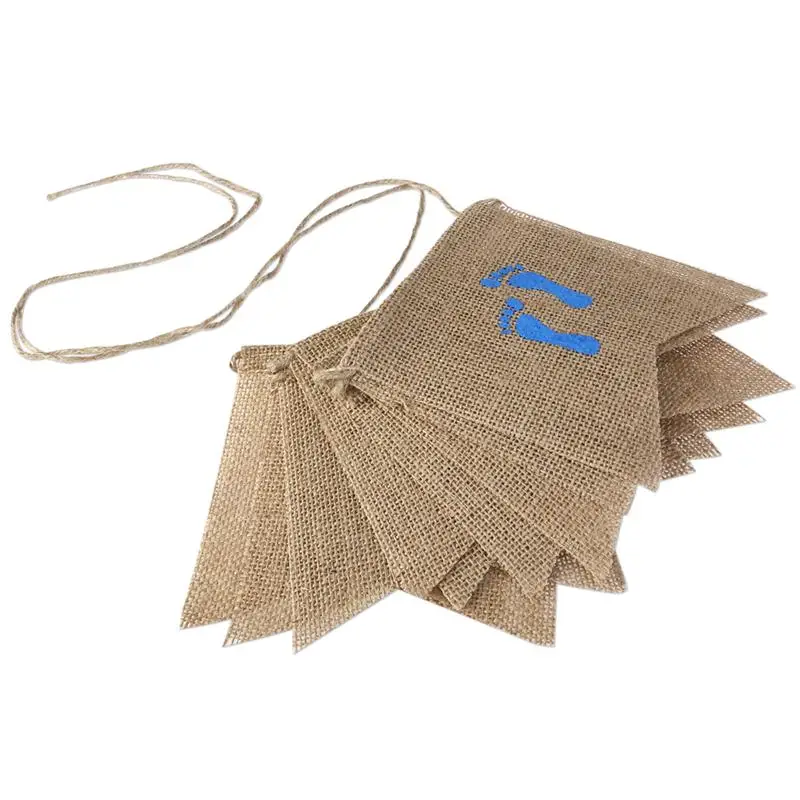 Kids-Event-Party-Supplies-Birthday-Party-Decorations-Kids-IT-S-A-BOY-Feet-Shape-Hessian-Bunting