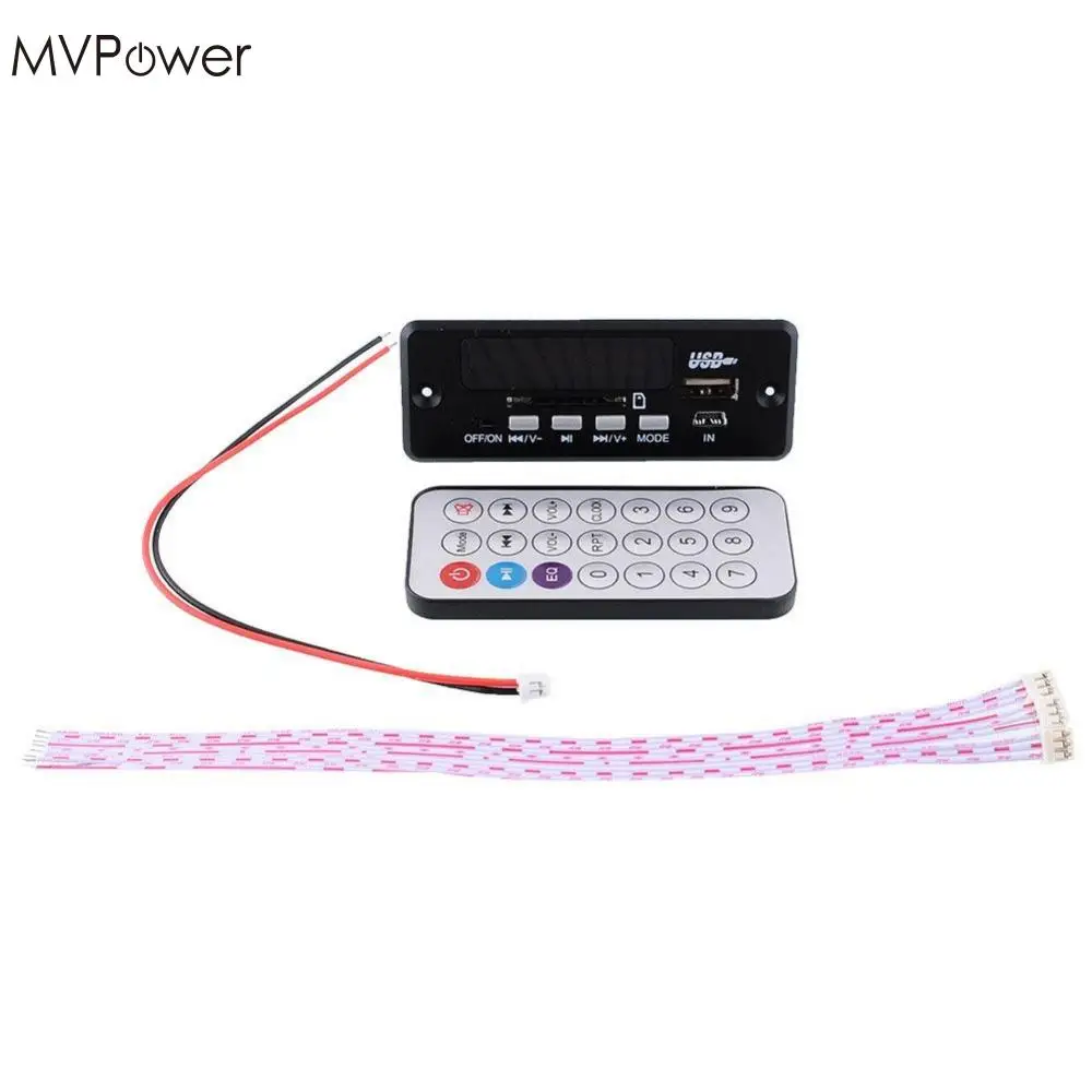 MVpower черный USB SD FM радио RS MMC аудио MP3 плеер модуль DC5V 12V DIY мини пульт дистанционного