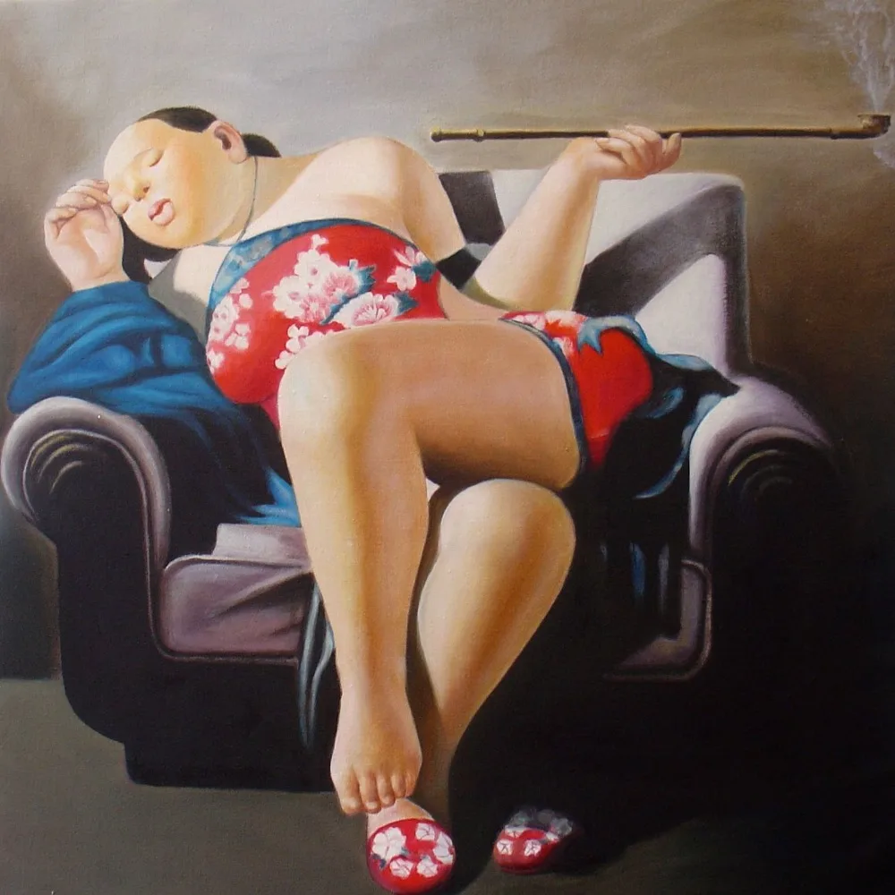 peinture-femme-seduction-femme-lascive-avec-pipe-a-opium-tableaux-jean-jacques-rio-galerie-art-deco-auray-attention-a-la-peinture