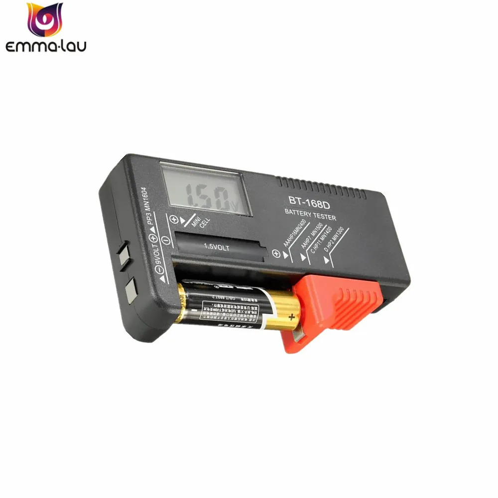 Портативный цифровой тестер батареи BT168 LED Black AA AAA 1 5 V 9V измерительный инструмент