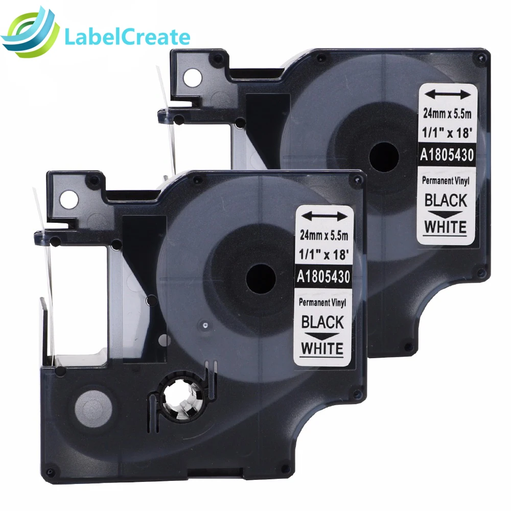 2 pack 1805430 Compatible DYMO Industrial Rhino Label Makers Black on