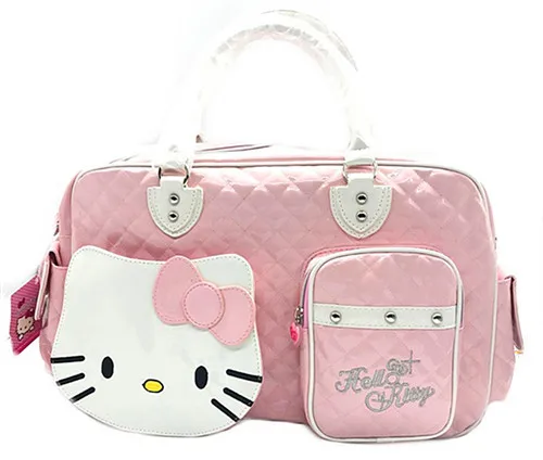 Новая женская сумка для девочек, новая Большая сумка Hello kitty, сумочка, дорожная сумка для покупок, XK-P22335 - Цвет: Розовый