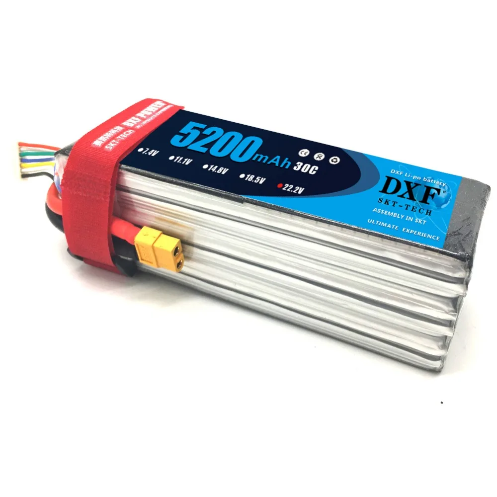 Литий полимерный аккумулятор DXF 6S 22 2 в 5200 мАч 30C Max60C для вертолета