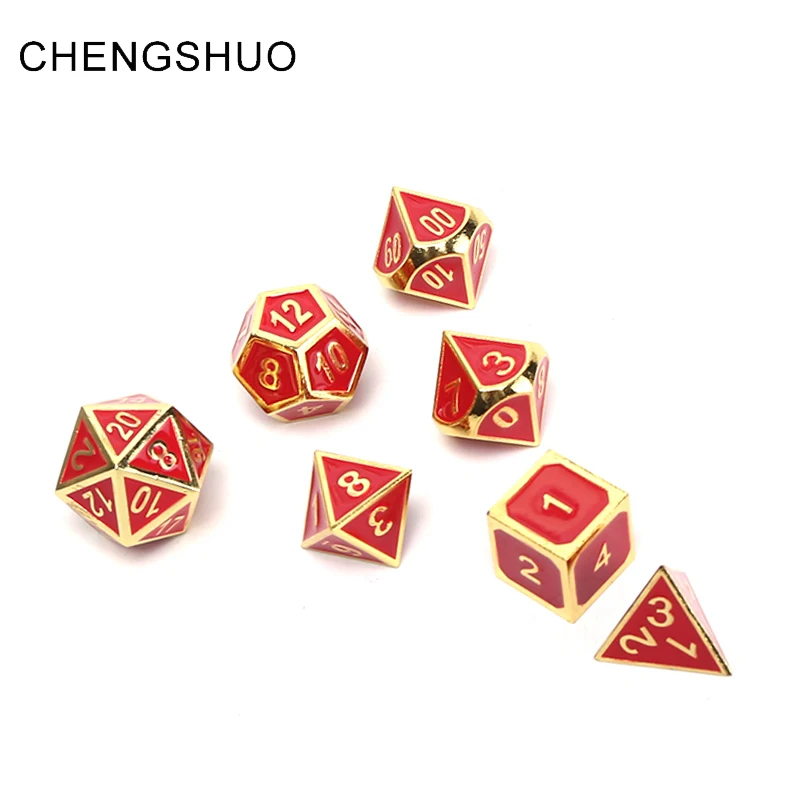 

Chengshuo dice dnd set metal polyhedral rpg dungeons dragon product d20 6 10 12 table game Zinc alloy digital dice pattern dados