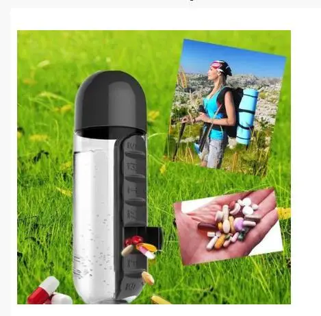 Shopify hot-selling дропшиппинг коробка для таблеток бутылка для воды Органайзер - Цвет: Черный