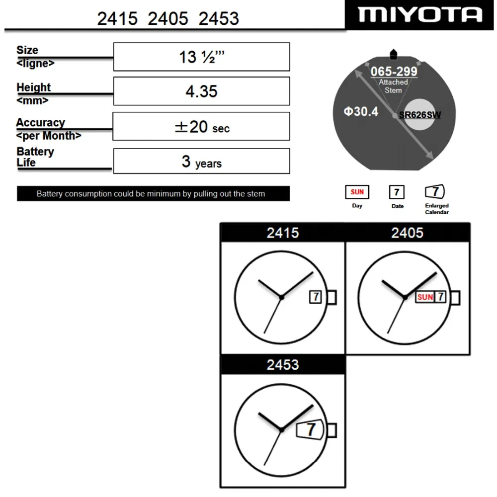 Miyota 2405 hotsell