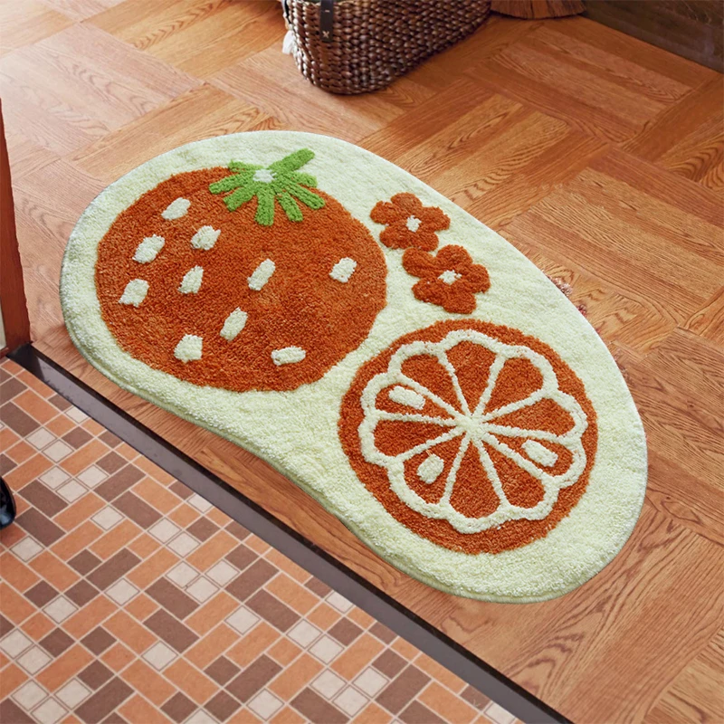 50*75cm Strawberry/Orange/Apple carpet door bedroom kitchen bathroom