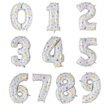 

40 inches white Number Foil Balloons Digit Helium Balloon Birthday Decorations Wedding Air Baloons Event Party Supplies