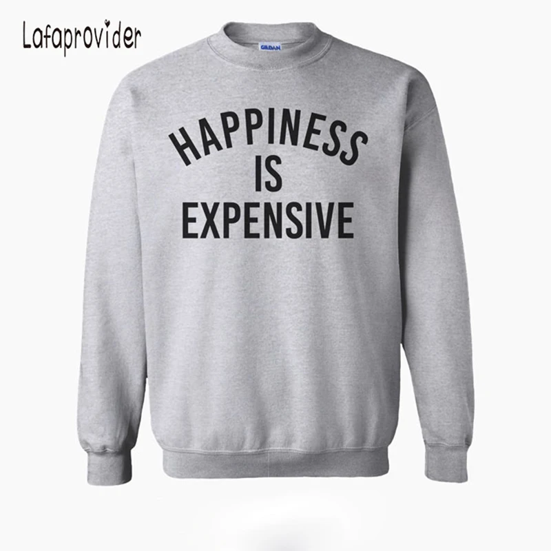 Lafaprovider счастье дорого толстовки унисекс свободные Размеры Повседневное Черный, серый цвет белый Sweatershirt Прямая доставка