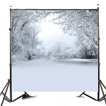 10x10FT зима снежная елка фотография Виниловый фон студия фон яркие Цвет богатый