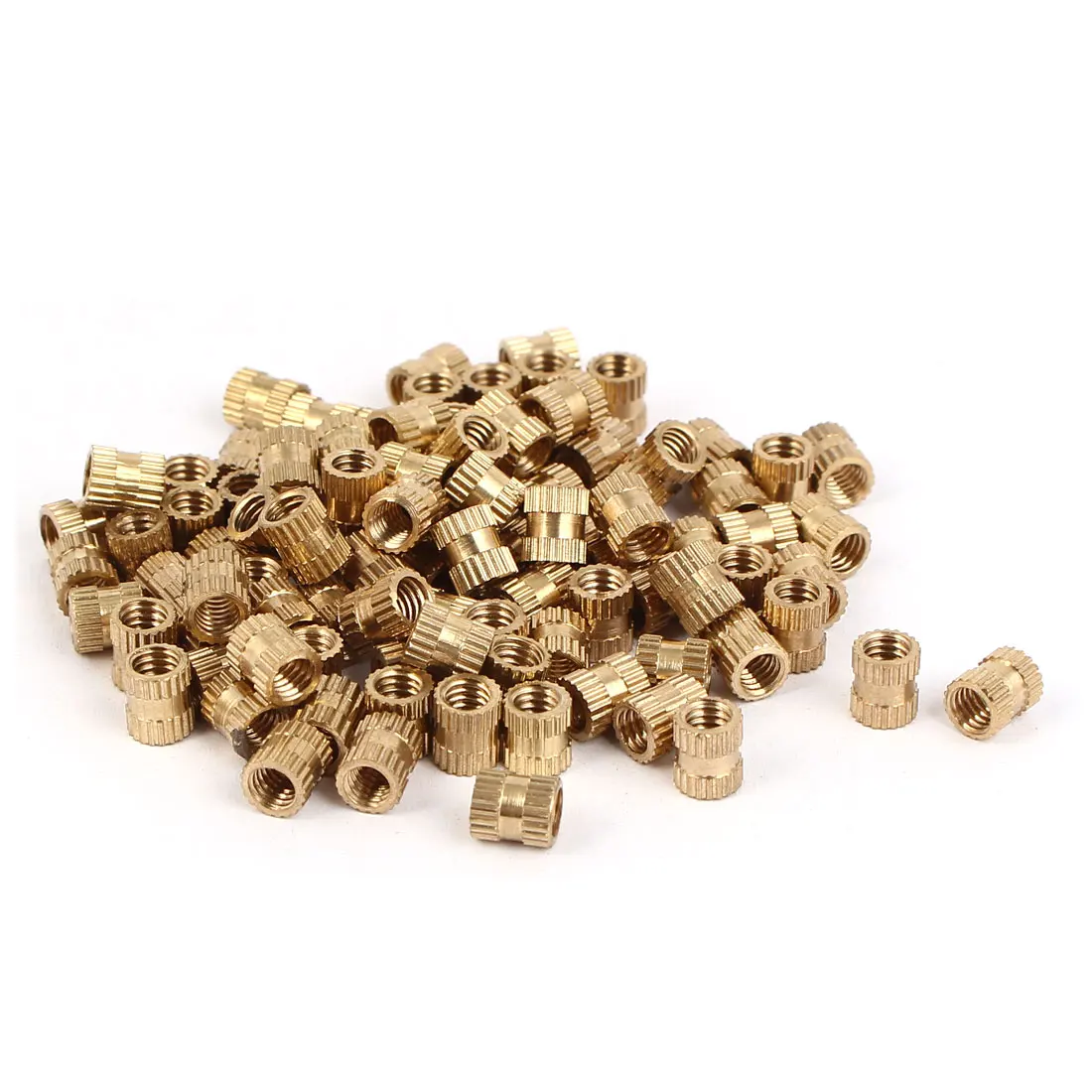 UXCELL M4 X 6Mm 0.7Mm Pitch Brass Cylinder Knurled Threaded Insert