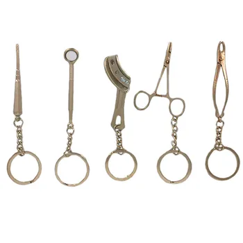 

7 Pcs Dental Keychain Personalized Keyring Lab Keychains Tooth Keyring Tool keyfob Dentist Keychain Clinic Gift