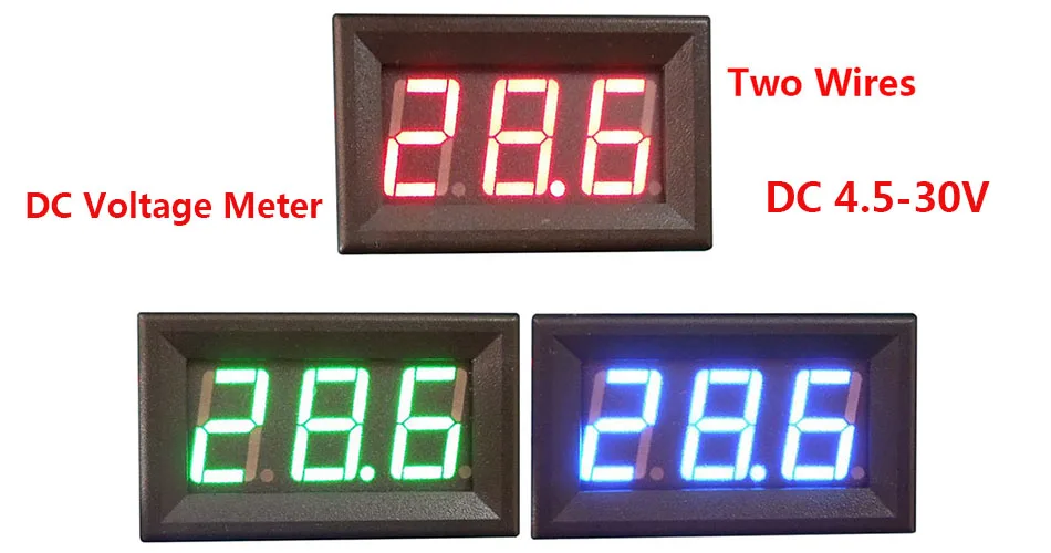 YB27 DC Voltage Meter DC 4.5-30V Two-wire LED DC Digital Voltmeter Digital Voltmeter Tester Electric Car (1)