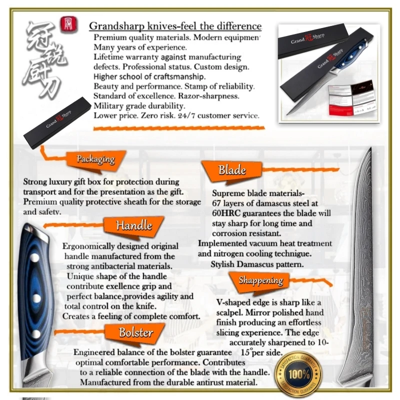 Najtaniej Damasceński nóż kuchenny nóż do trybowania japoński Damascus vg10 noże kuchenne filetowanie krojenie narzędzia kuchenne nóż rzeźnicki niebieski nowy