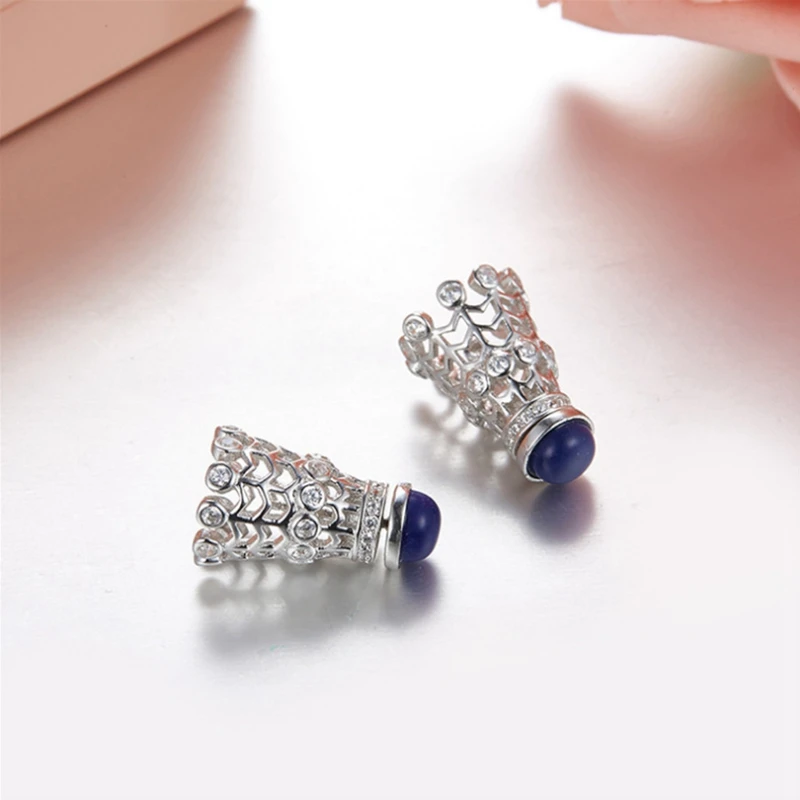 Original High Quality S925 Drop Earing Austrian Cubic Zirconia Pearls Sterling Silver Badminton Racket Earrings Women Wholesale