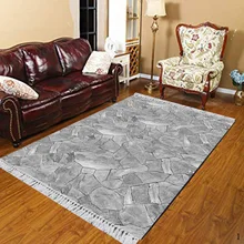 Else Nordec черно-белый ikat скандинавский геометрический 3d принт Противоскользящий килим моющийся декоративный килим Площадь Ковер богемный ковер