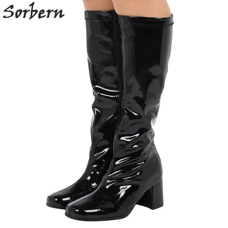 

Sorbern Knee Length Women Boots Plus Size Zipper Botines Mujer 2018 Boots For Women Designer Shoes Women Luxury Ladies Boots