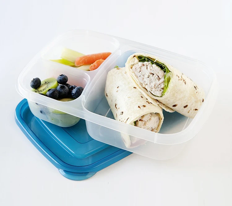 Platic Lunch Bento Box Set Microwave Lunch Container Picnic Food Storage Container With Compartments Kids Bento Box School  (2)