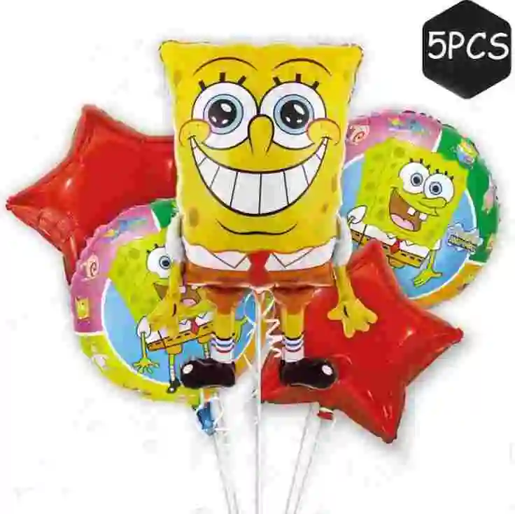 

5pcs/set SpongeBob Balloon Aluminum film Balloon kids boy Birthday Party Decorations balloon baby shower Supplies kids toy gift