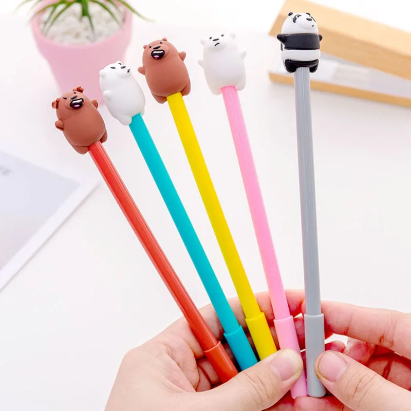 

Cute Bear gel pens for writing Kawaii Panda 0.38mm black ink pen kids Gift Stationery office school supplies Papelaria Gel pen