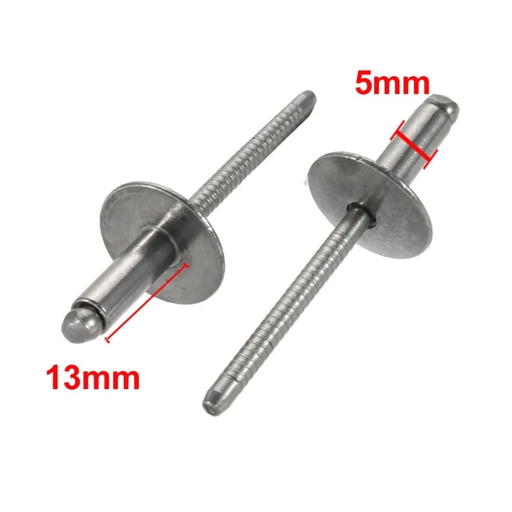 5pcs 13mmx5mmx16mm Rivets 304 Stainless Steel Open End Large Flange ...