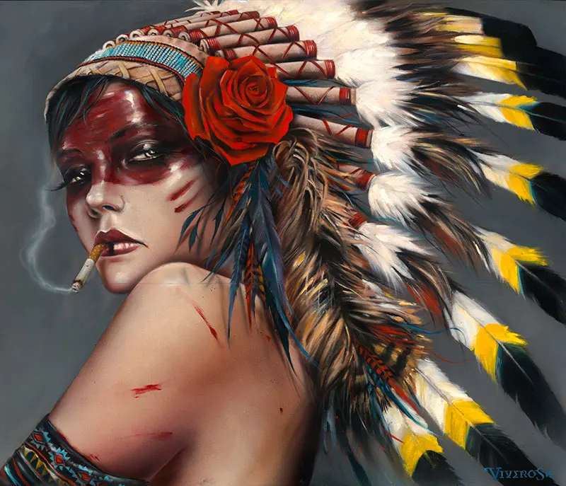 

Высококачественная картина маслом, изображения на холсте, голова охотничья ее, Брайан М. Виверос, живопись, ручная роспись