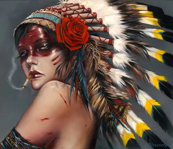 

High quality Oil painting Canvas Reproductions HEAD HUNT HER by Brian M.Viveros Painting hand painted