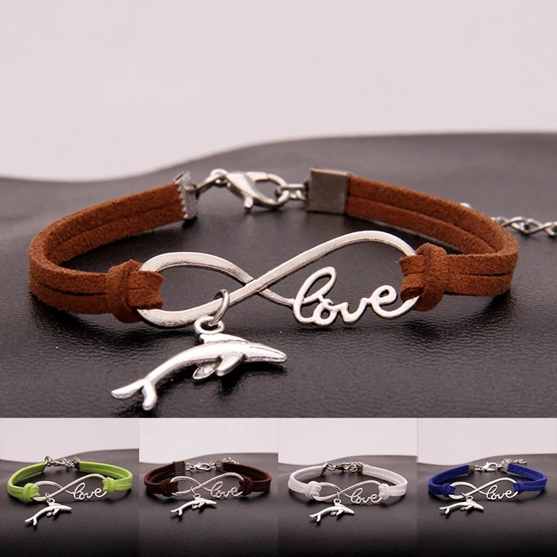

Male Female Bracelets & Bangles Infinity Dolphin Love Manual Multilayer Bracelet And Retro