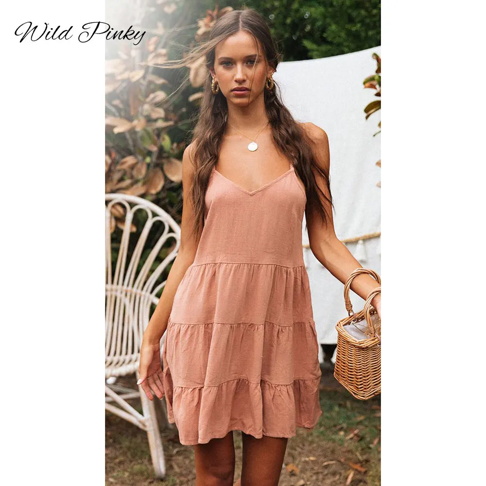 WildPinky Summer Bohemia Dress Spaghetti Strap Peplum Dress Women V Neck Backless Sexy Dress Chic Backless Beach BOHO Vestidos WildPinky Summer Bohemia Dress Spaghetti Strap Peplum Dress Women V Neck Backless Sexy Dress Chic Backless Beach BOHO Vestidos