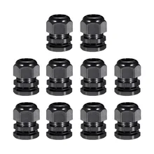Uxcell 10 шт кабельный ввод M25/PG25 Пластик Водонепроницаемый соединений регулируемые Контргайка Для 11-18 мм/15-20 мм диаметр провода черный, белый цвет