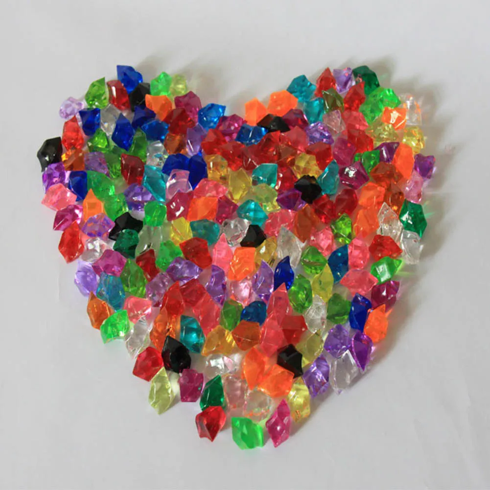 

300g/pack Mixed Color Irregular Shape Acrylic Crystal stone Transparent Plastic fake ice stone Home Fish Tank Aquarium Decor