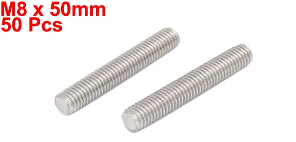 uxcell Metric M8 x 60mm 304 Stainless Steel Fully Threaded Rods Fasteners 10 Pcs