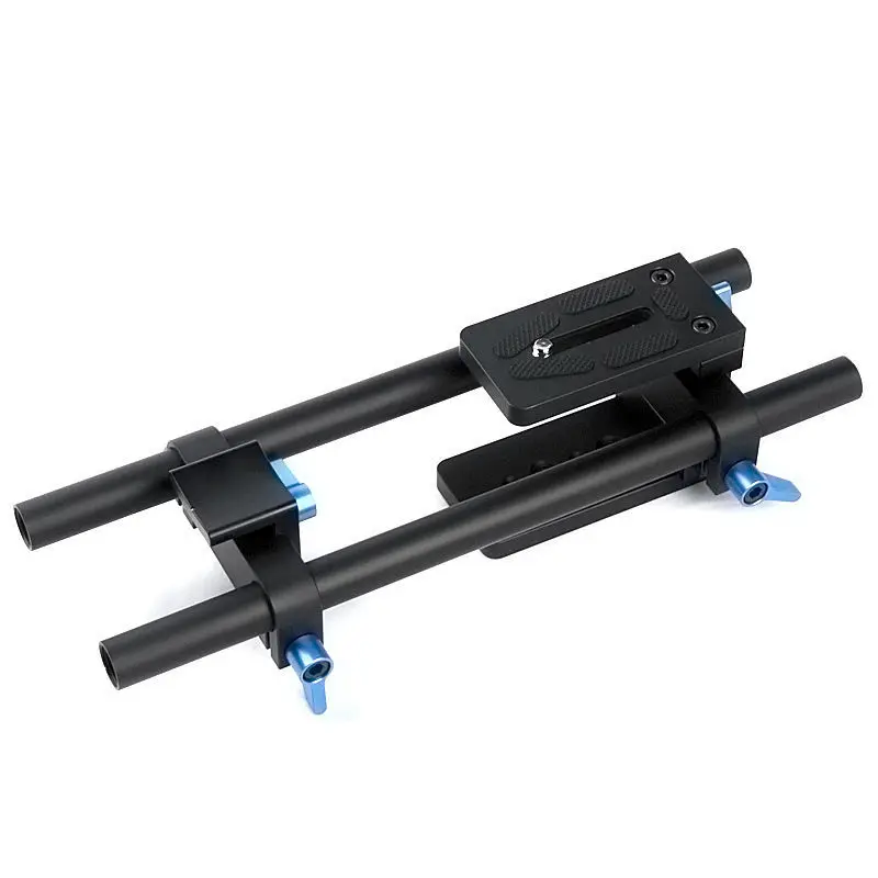 

DSLR 15mm Rail Rod Support System Baseplate Mount for Matte Box Follow Focus Canon Nikon Sony 5D2 5D3 700D D5200 D800