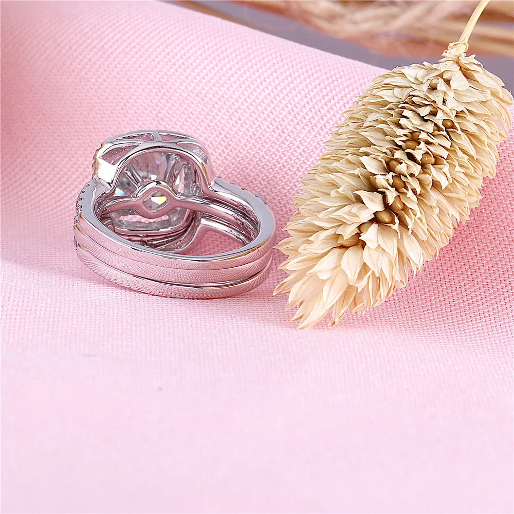 DovEggs Стерлинговое Серебро 925 пробы, Центр 9*9 мм, кольцо для помолвки, обручальное кольцо, свадебный набор для женщин, свадебные подарки