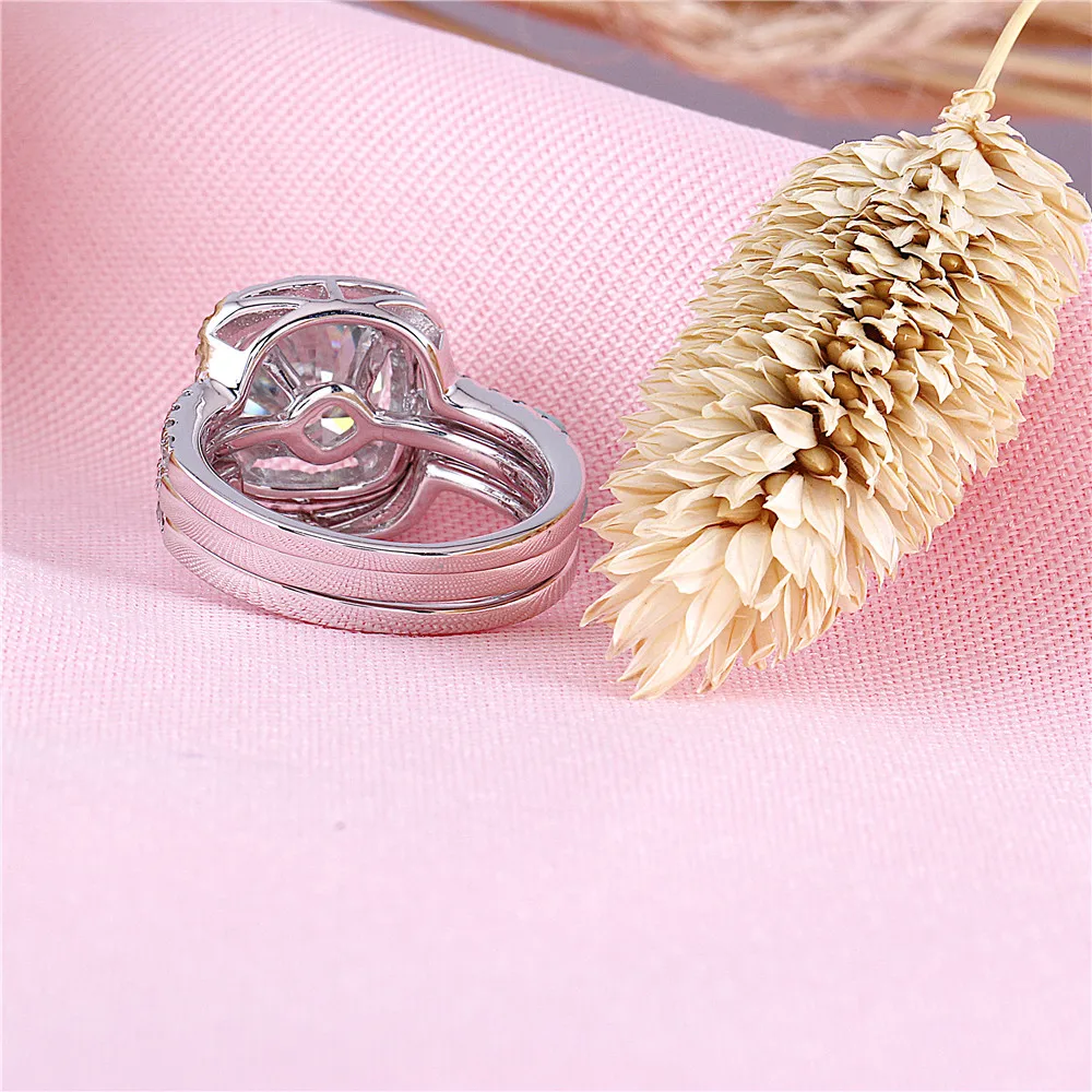 moissanite engagement ring set (1)