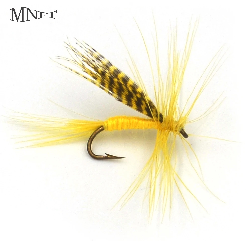 MNFT 10 штук пакет и коробка стиль желтый Mayfly Nypmh форель мухи Мухи Для Рыбалки На