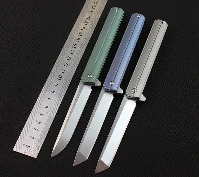 Comprar Cuchillo de bolsillo plegable KESIWO KS004 titanio D2 hoja utilidad EDC al aire libre táctico del cuchillo que acampa herramientas de mano