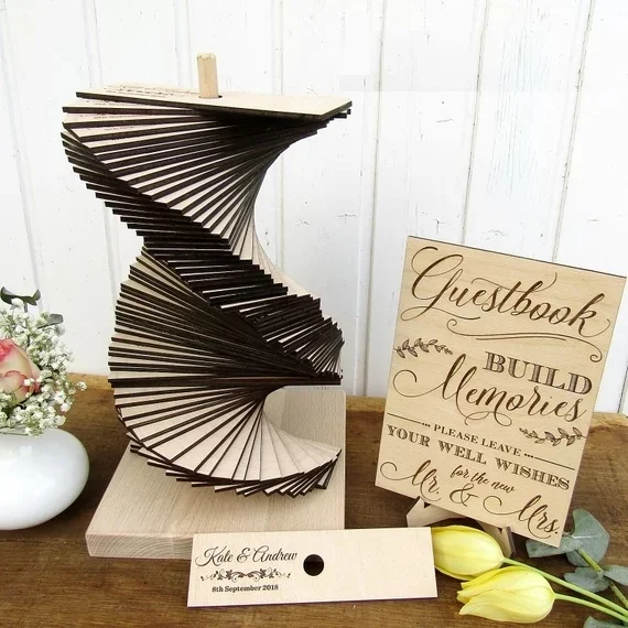 

custom save the date Vineyard Wedding Guest Book Tower, Custom 3D Wood Wedding Guestbook Alternative, Build Memories Guestbook