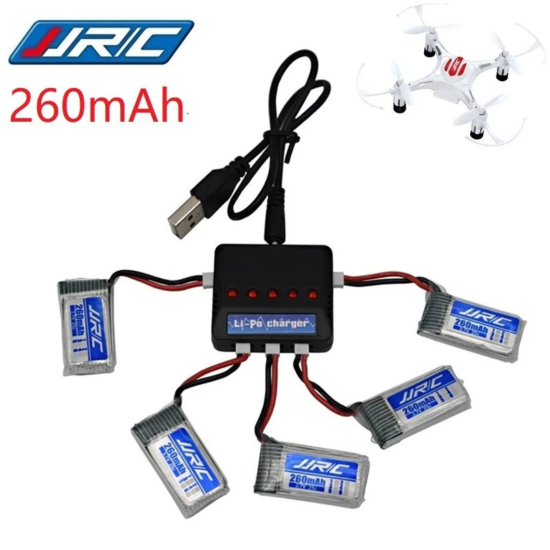 JJRC H8 мини аккумулятор 3,7 в 260 мАч Lipo аккумулятор и(5в1) зарядное устройство для JJRC H8 JJRC H8 RC Квадрокоптер Дрон часть H8Mini