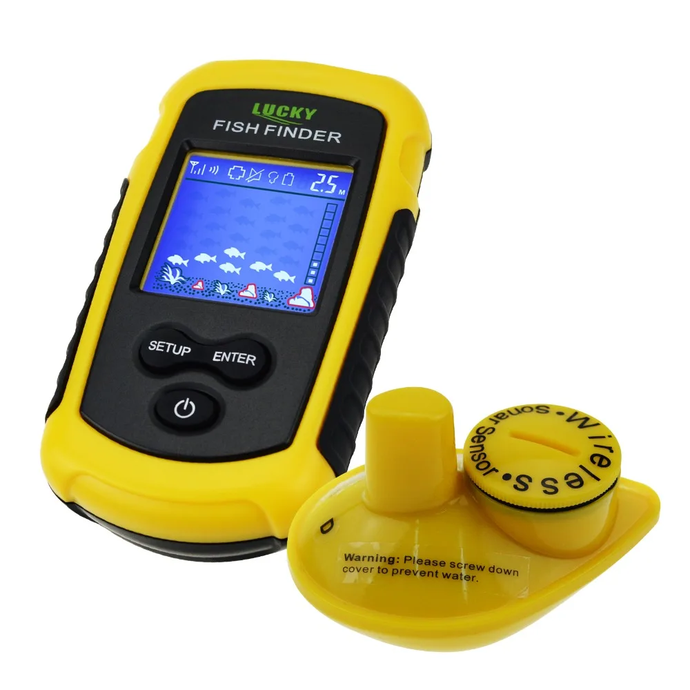 LUCKY FFCW 1108 1 беспроводной эхолот Sonar TN/Anti UV ЖК дисплей Fishfinder подсветка для ночной